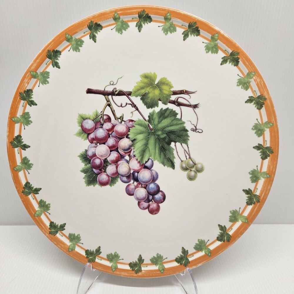 Portmeirion Alfresco Pomona 12 Inch Flat Cake Plate/Cheese Plate NOS